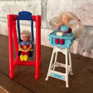 Vintage 1998 Kelly‎ Barbie Set of 2 Giggles n' Swing & Eatin' Fun Kelly